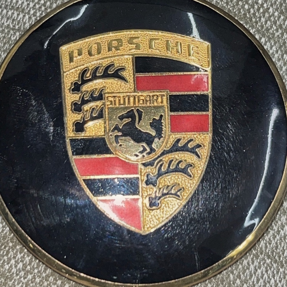 Porsche Wheel Center Cap with Gold Crest